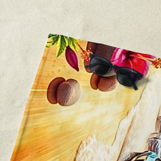 Naam, Blue Yellow Muscle Cars op Sandy Surf Shore Strandlaken (In situ)