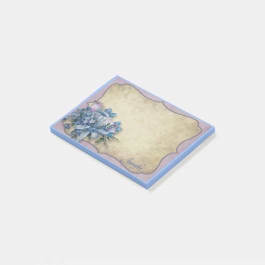 Naam Bluebird Vergeet-me-Knots personaliseren Post-it® Notes (Schuin)