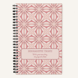 Naam Blush Pink Abstract Floral Chic  Girly Notitieboek