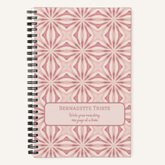 Naam Blush Pink Abstract Floral Chic Girly Notitieboek