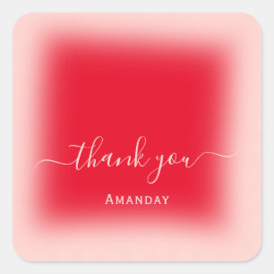 Naam: Blush Red Pink Bridal Sweet16 Vierkante Sticker