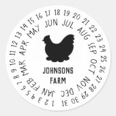 Naam boerderij | Eieren van vers Boerderij Doos Da Ronde Sticker (Voorkant)