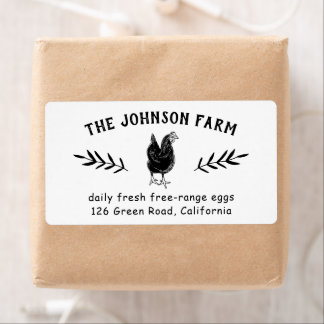 Naam boerderij Verse kipeieren Adres Etiket
