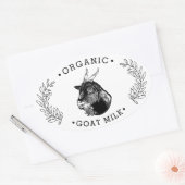 Naam boerderij | Wreath | Geitenkaas | VINTAGE Ovale Sticker (Envelop)