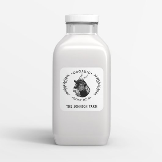 Naam boerderij | Wreath | Geitenkaas | VINTAGE Vierkante Sticker