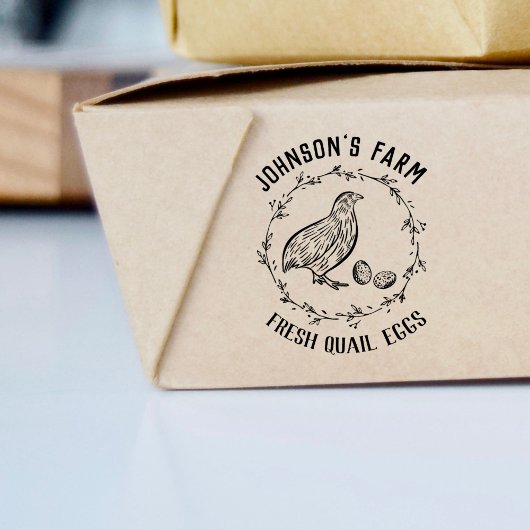 Naam boerderij | Wreath | Kwartaaleieren — Stempel