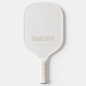 Naam Bold Modern Minimal Ivory Pickleball Paddle (Voorkant)