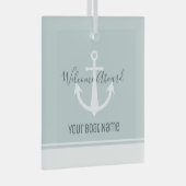 Naam boot Anchor Nautical Glas Ornament (Voorkant Rechts)