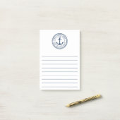Naam boot en thuishaven nautisch anker post-it® notes (Op bureau)