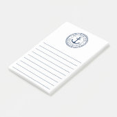 Naam boot en thuishaven nautisch anker post-it® notes (Schuin)
