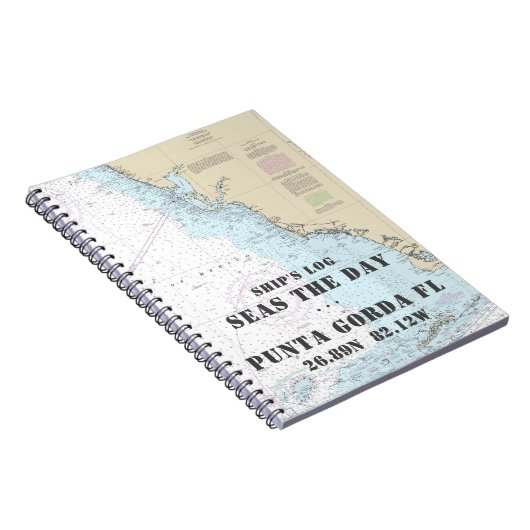 Naam boot FL Gulf Coast Nautical Chart Ship Log Notitieboek (Rechterzijde)