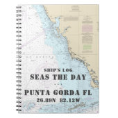 Naam boot FL Gulf Coast Nautical Chart Ship Log Notitieboek (Voorkant)