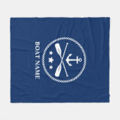 Naam boot Nautical Anchor & Crossed Oars Navy Fleece Deken (Voorkant (Horizontaal))