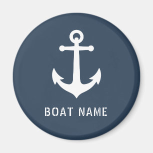 Naam boot Nautical  Anchor Ocean Grey Blue Magneet