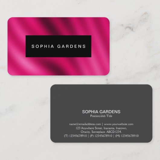 Naam Bord - Crimson Gradient Abstract Visitekaartje (Voorkant / Achterkant)