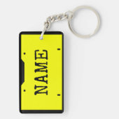 naam Bord Geel en zwart Sleutelhanger (achterkant)