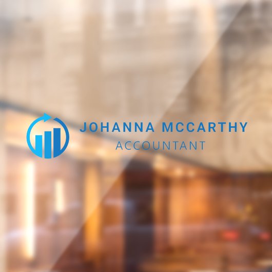 Naam Bord | Glazen deuren Accountant Business Logo Raamsticker (Vel 2)