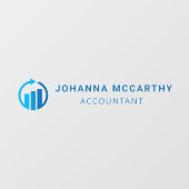 Naam Bord | Glazen deuren Accountant Business Logo Raamsticker (Vel)