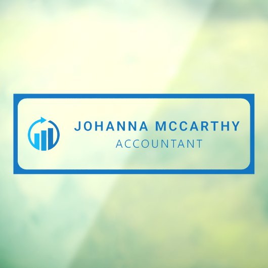 Naam Bord | Glazen deuren Accountant Business Logo Raamsticker (Vel 3)