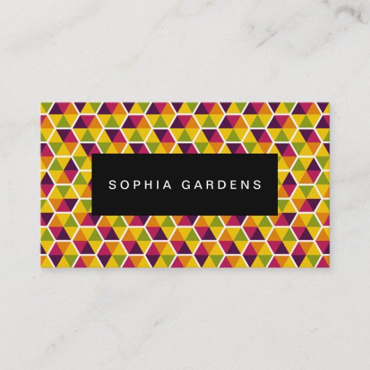 Naam Bord - Hexagon Pattern 01 Visitekaartje (Voorkant)