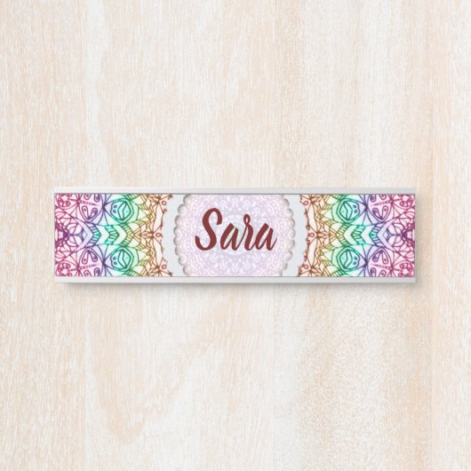 Naam Bord Mandala Mehndi Style G379 Deurbordje (Voorkant)