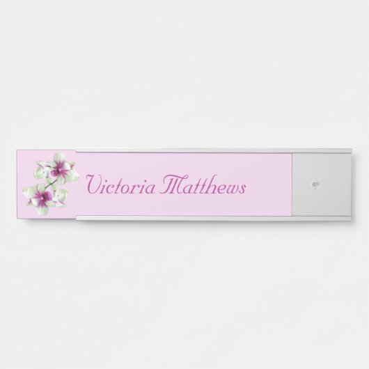 Naam Bord Roze Groene Violet Orchids Deurbordje (Voorkant)