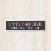 Naam Bord Roze Moderne Hangende Deurnaam Bord Deurbordje (Voorkant)