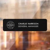 Naam Bord | Stijlvolle, zwarte zakelijke Logo Raamsticker (Vel 2)