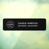 Naam Bord | Stijlvolle, zwarte zakelijke Logo Raamsticker (Vel 3)