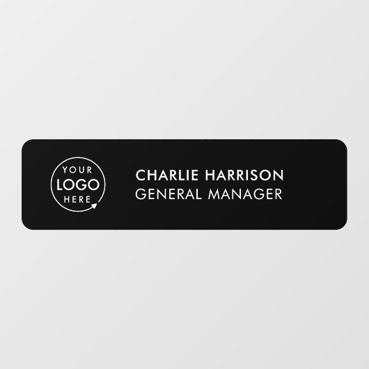 Naam Bord | Stijlvolle, zwarte zakelijke Logo Raamsticker (Vel)