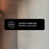 Naam Bord | Stijlvolle, zwarte zakelijke Logo Raamsticker