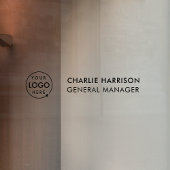 Naam Bord | Transparante Logo voor deuren van glas Raamsticker