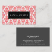 Naam Bord v2 - Damascus - Tropisch roze Visitekaartje (Voorkant / Achterkant)