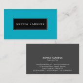 Naam Bord v2 - Zwart op Aqua 00b2ca Visitekaartje (Voorkant / Achterkant)