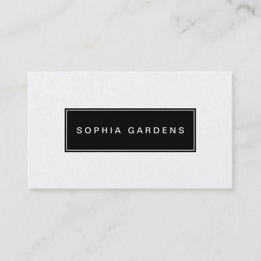 Naam Bord v2 - Zwart op wit (Gold Kaart) Visitekaartje (Voorkant)