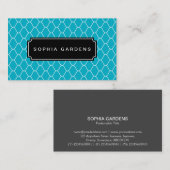 Naam Bord v3 - Amime Pattern - Aqua Visitekaartje (Voorkant / Achterkant)