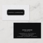 Naam Bord v3 - Zwart op Wit (Goud) Visitekaartje (Voorkant / Achterkant)
