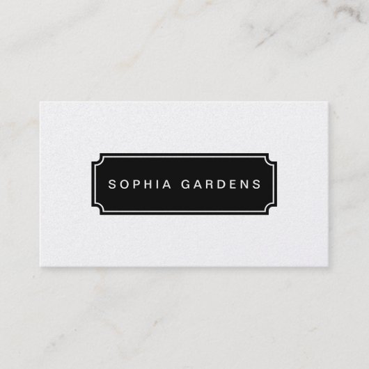 Naam Bord v3 - Zwart op Wit (Goud) Visitekaartje (Voorkant)