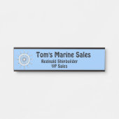 Naam Bord - Wit Helm op Blauwe Achtergrond Deurbordje (Voorkant)