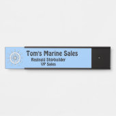 Naam Bord - Wit Helm op Blauwe Achtergrond Deurbordje (Voorkant)