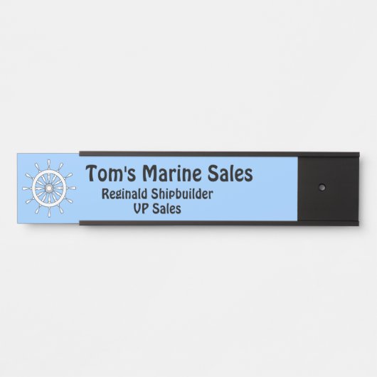 Naam Bord - Wit Helm op Blauwe Achtergrond Deurbordje (Voorkant)