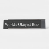 Naam Bord - World's Okayest Boss Bureau Naambordje (Voorkant)