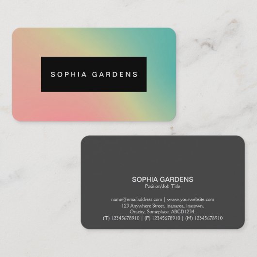 Naam Bord - Zachte Gradiënten Visitekaartje (Voorkant / Achterkant)