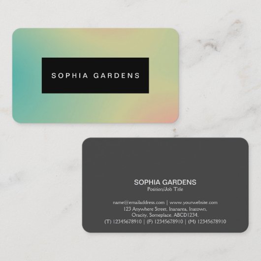 Naam Bord - Zachte Gradiënten Visitekaartje (Voorkant / Achterkant)