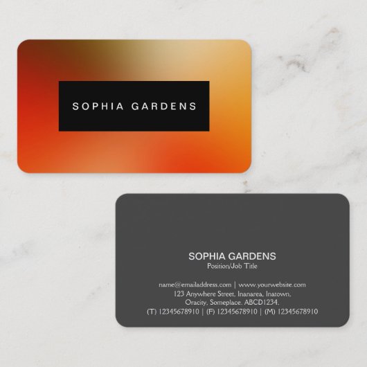 Naam Bord - Zachte Gradiënten Visitekaartje (Voorkant / Achterkant)