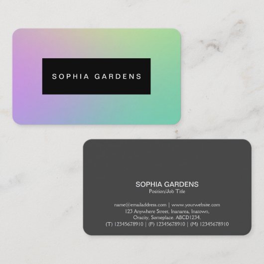 Naam Bord - Zachte Gradiënten Visitekaartje (Voorkant / Achterkant)