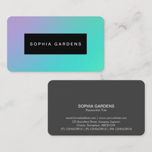 Naam Bord - Zachte Gradiënten Visitekaartje (Voorkant / Achterkant)