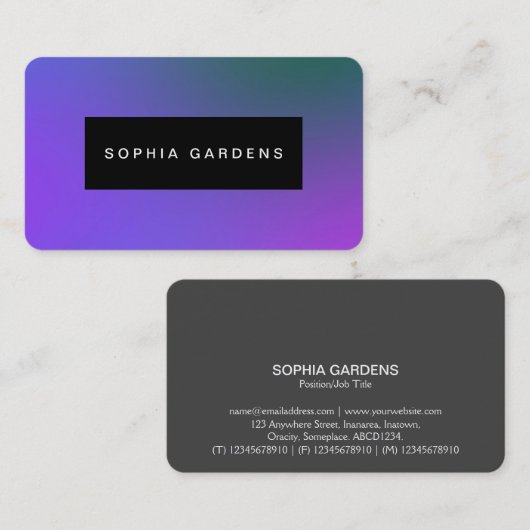 Naam Bord - Zachte Gradiënten Visitekaartje (Voorkant / Achterkant)