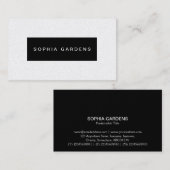 Naam Bord - Zwart met wit (Gold Kaart) Visitekaartje (Voorkant / Achterkant)