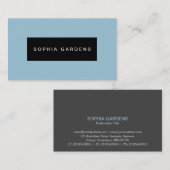 Naam Bord - Zwart op Bleek blauw 9dc6d8 Visitekaartje (Voorkant / Achterkant)